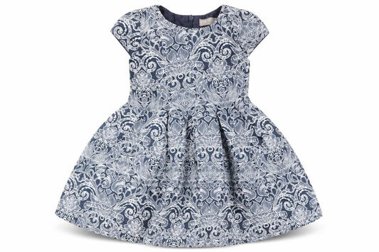 Paul Costelloe Girls Blue Floral Fit & Flare Dress 3 Years