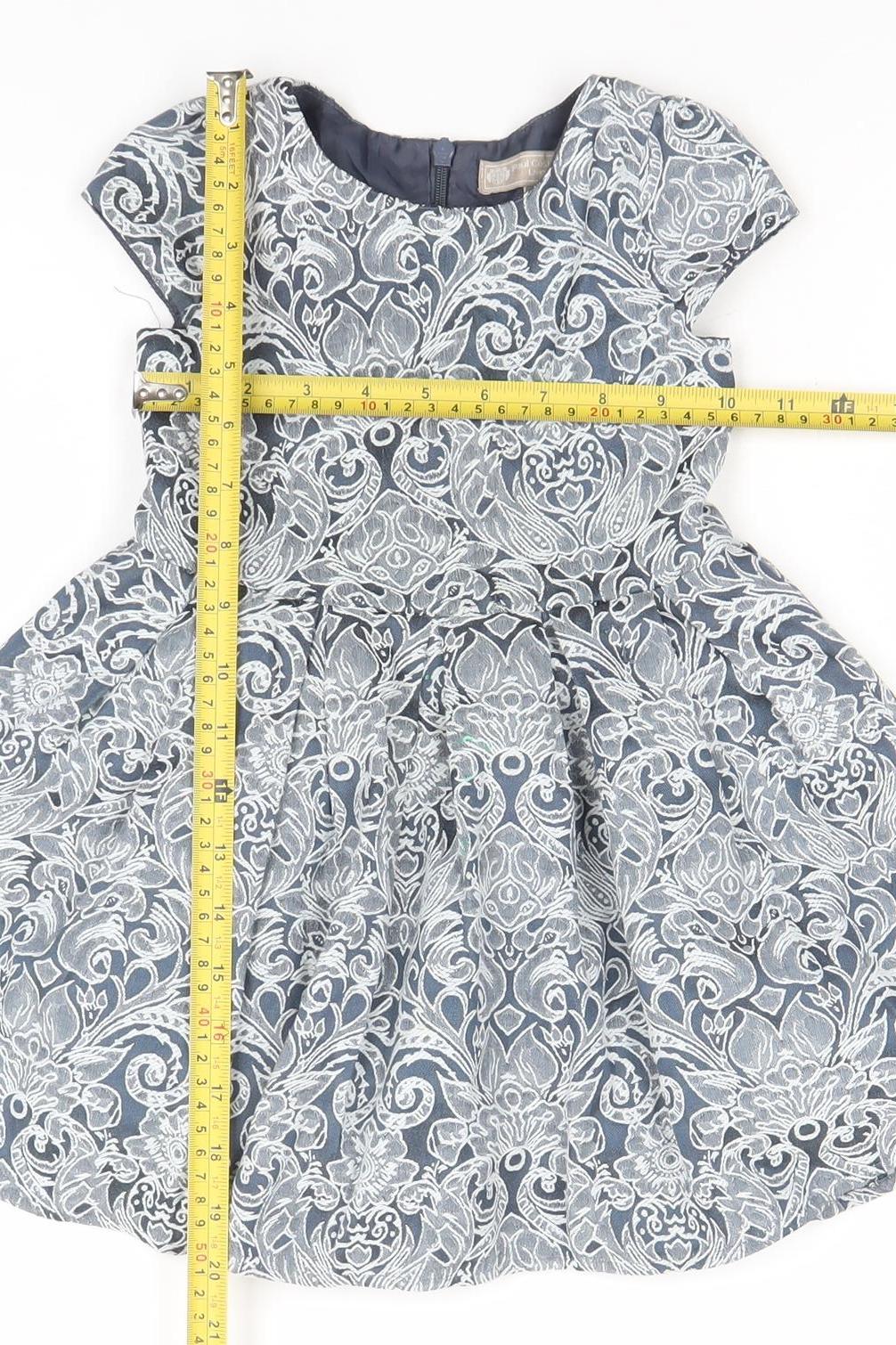 Paul Costelloe Girls Blue Floral Fit & Flare Dress 3 Years