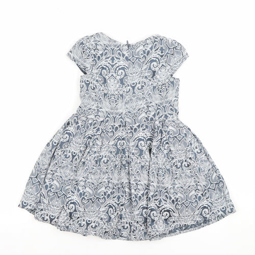 Paul Costelloe Girls Blue Floral Fit & Flare Dress 3 Years