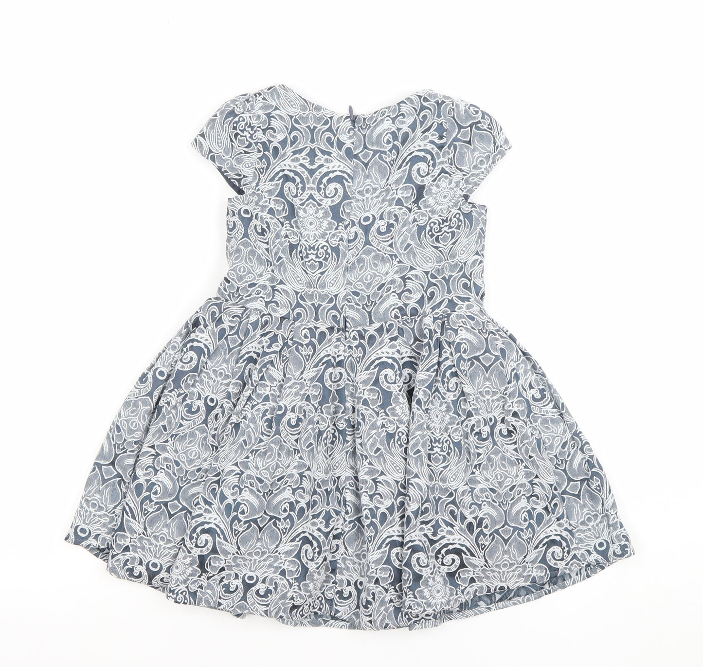 Paul Costelloe Girls Blue Floral Fit & Flare Dress 3 Years