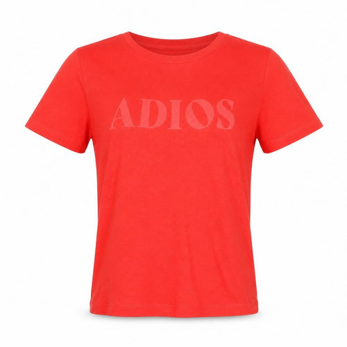 Vero Moda Women's Red 'Adios' Cotton Crew Neck T-Shirt Size S
