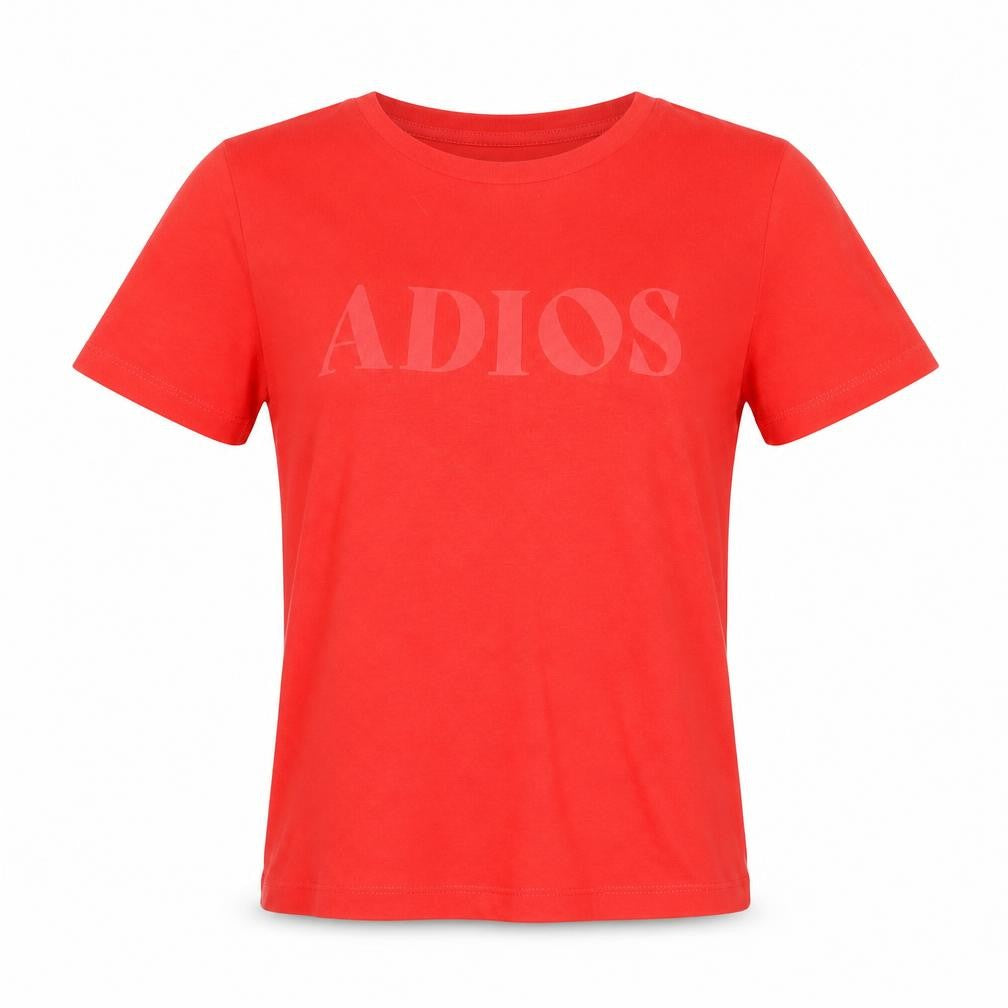 Vero Moda Women's Red 'Adios' Cotton Crew Neck T-Shirt Size S