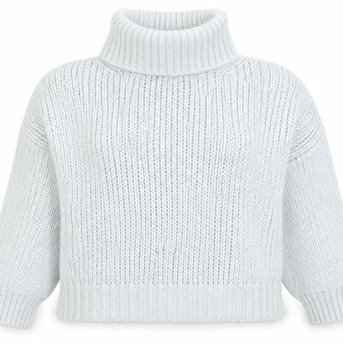 River Island Women Blue Roll Neck Chunky Knit Wool Jumper Size S