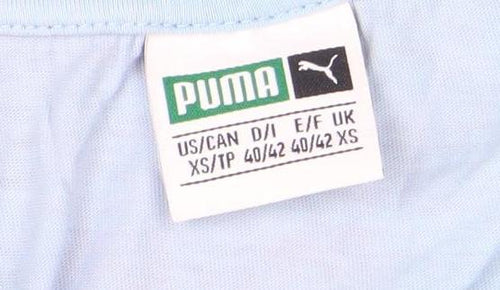 Puma Men Blue XS Graphic Sports Cotton Crew Neck T-Shirt