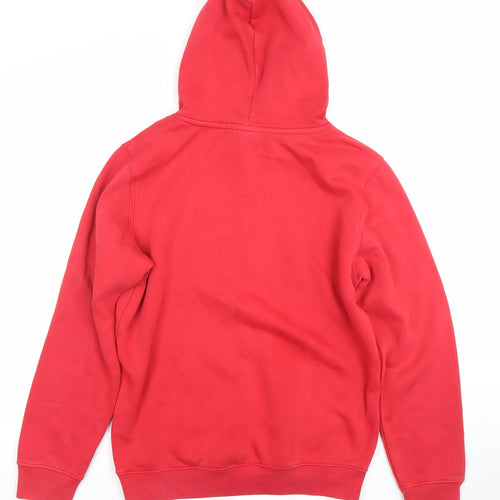 Champion Mens Red Pullover Hoodie Small Logo Fleece Sweatshirt