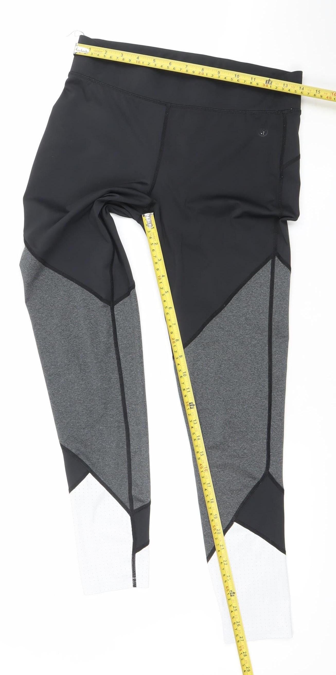 St. Bernard Womens Black Colourblock Leggings Size 12 Activewear
