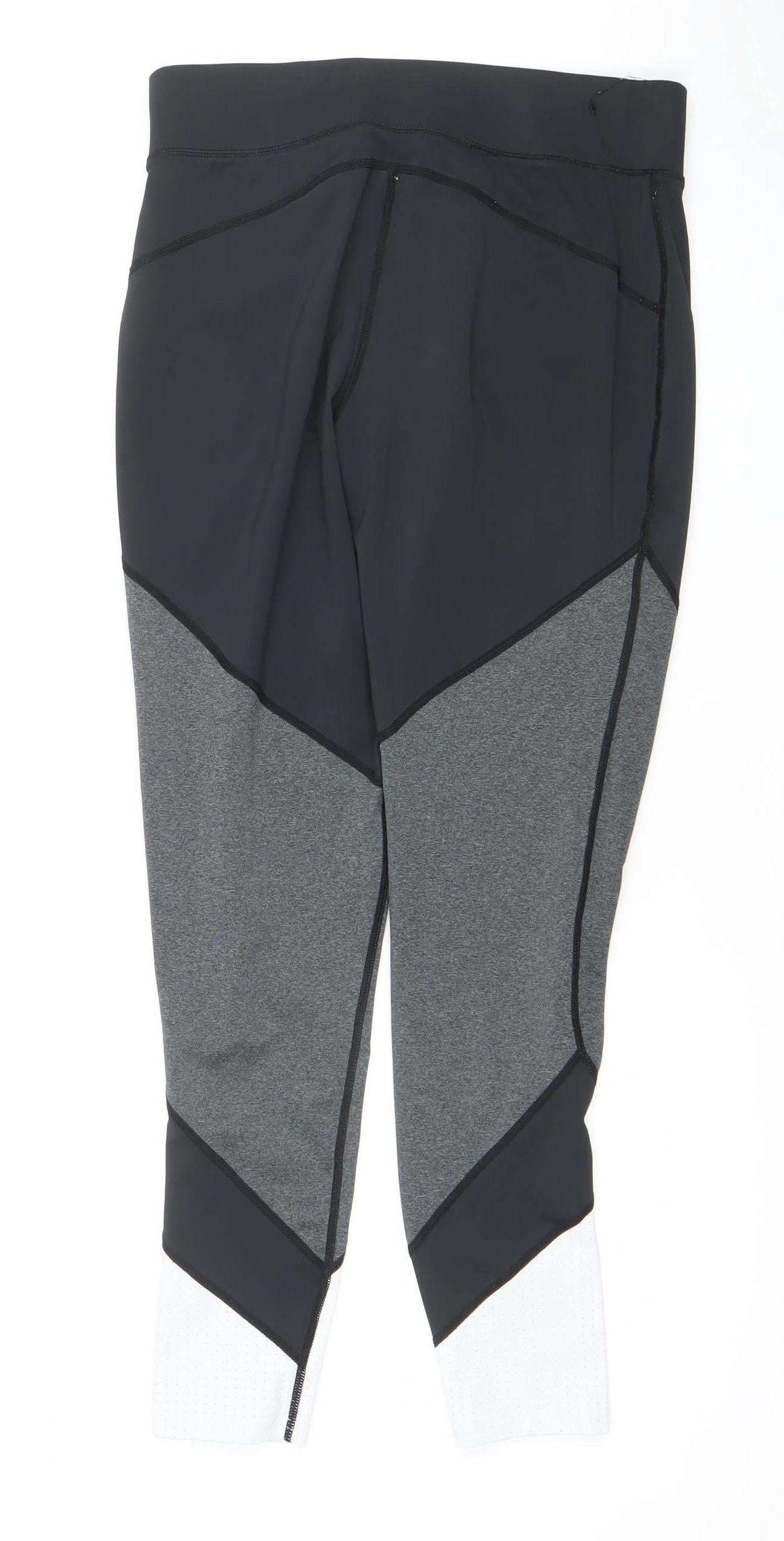 St. Bernard Womens Black Colourblock Leggings Size 12 Activewear