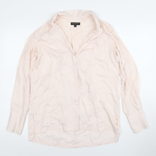 Selected Femme Women’s Ivory Button-Up Cotton Shirt Size 6