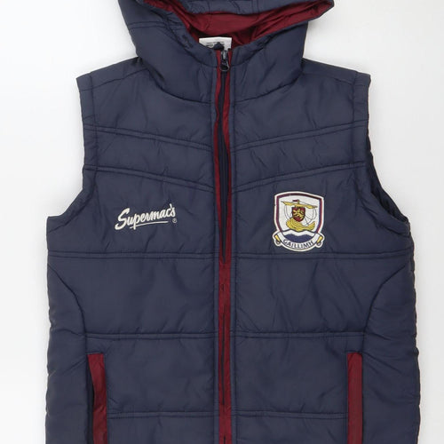 PowerSports Boys Blue Hooded Puffer Jacket 11-12 Years Sleeveless