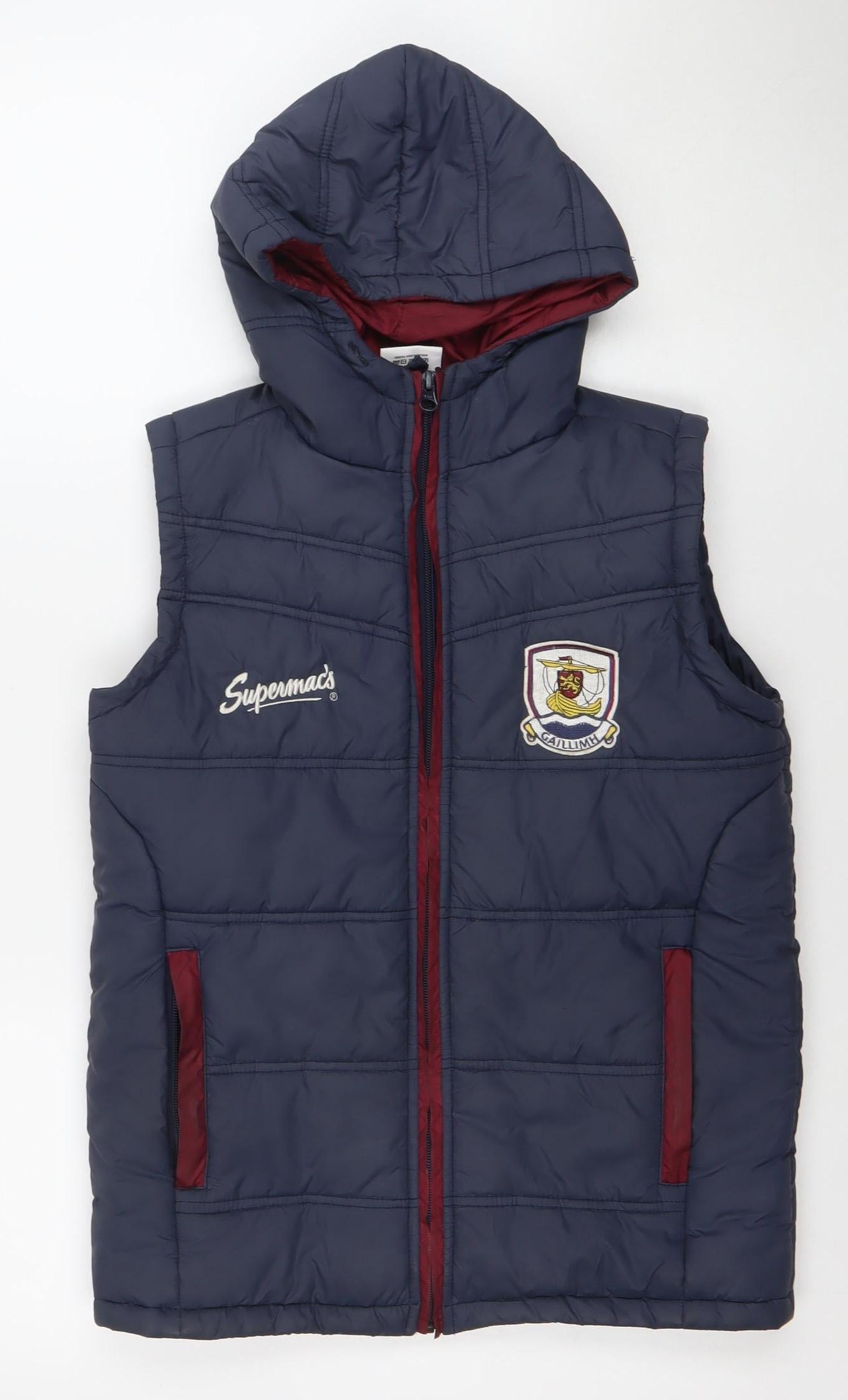 PowerSports Boys Blue Hooded Puffer Jacket 11-12 Years Sleeveless