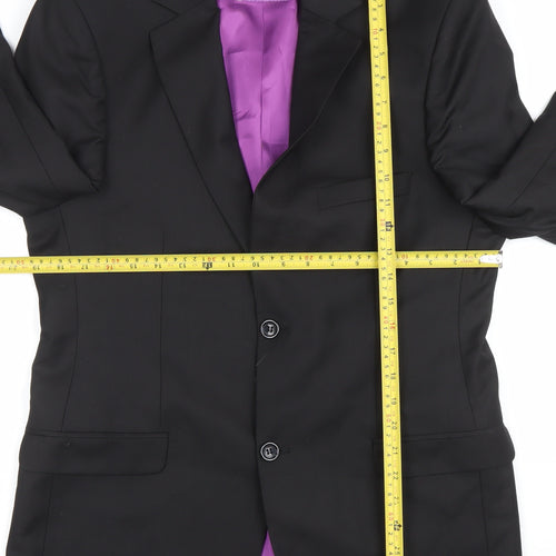 Benetti Men's Black 38R Regular Fit Classic Single Breasted Blazer