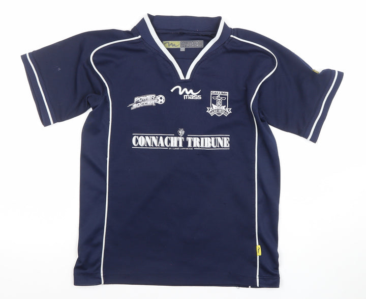 Mass Boys Blue XS Jersey Football Top Galway United V-Neck Short Sleeve