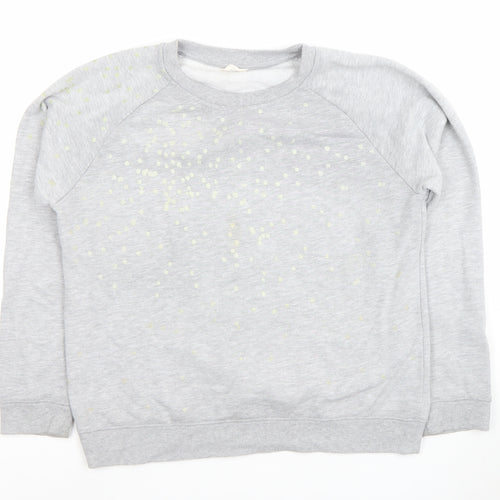 Hush Women Grey Polka Dot Pullover Sweatshirt Size M