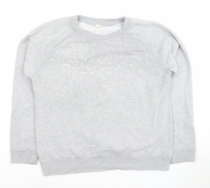 Hush Women Grey Polka Dot Pullover Sweatshirt Size M