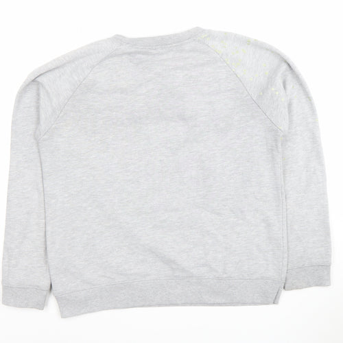 Hush Women Grey Polka Dot Pullover Sweatshirt Size M
