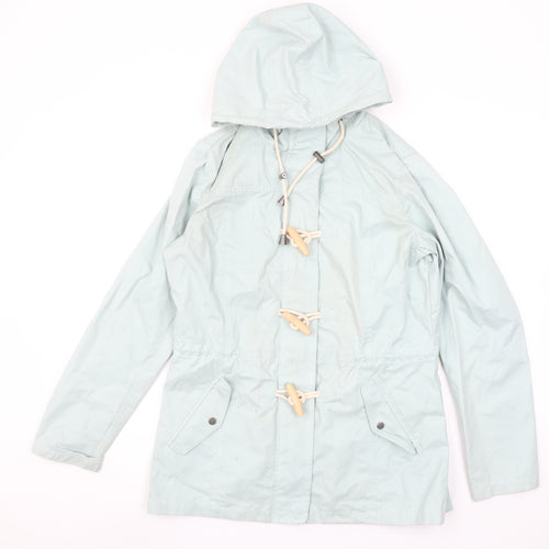 Fat Face Women's Blue Hooded Toggle Parka Jacket UK 10