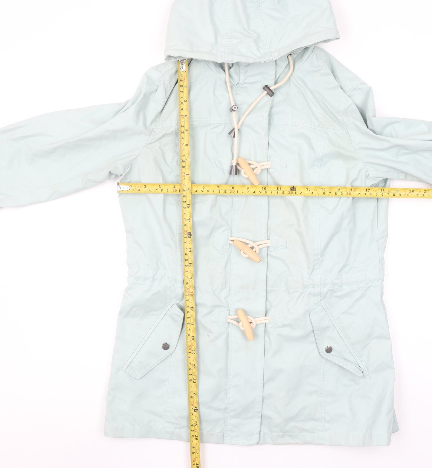 Fat Face Women's Blue Hooded Toggle Parka Jacket UK 10
