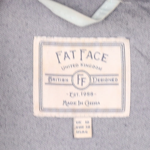 Fat Face Women's Blue Hooded Toggle Parka Jacket UK 10
