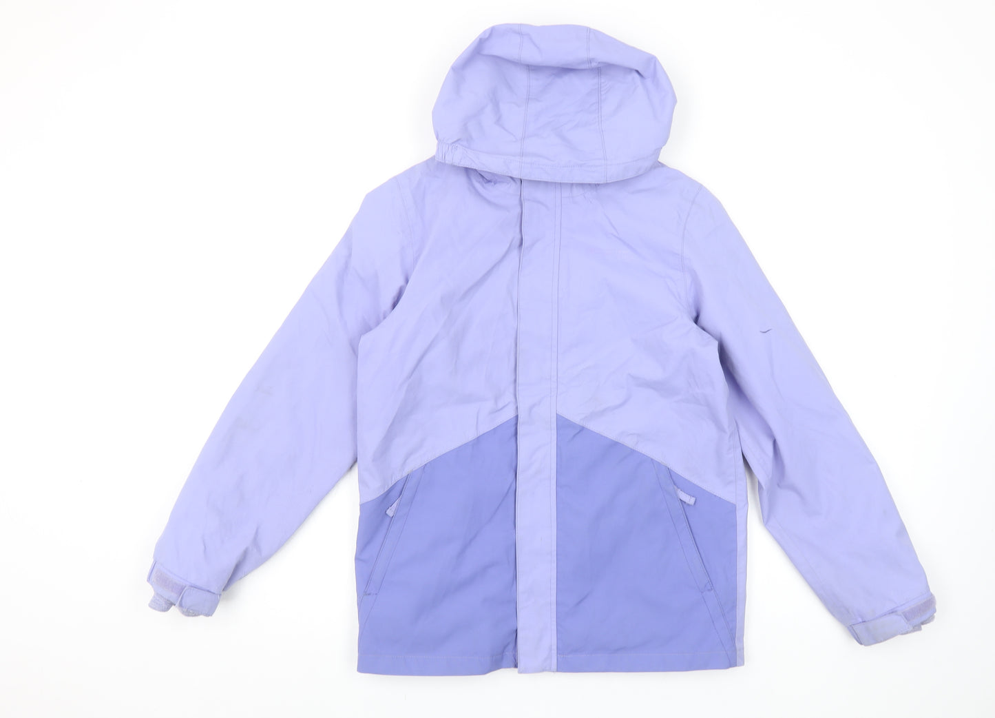 Mountain Warehouse Boys Purple Hooded Rain Coat Jacket 11-12 Years Waterproof