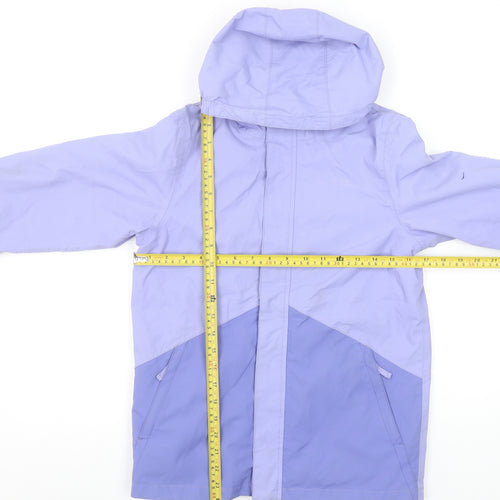 Mountain Warehouse Boys Purple Hooded Rain Coat Jacket 11-12 Years Waterproof