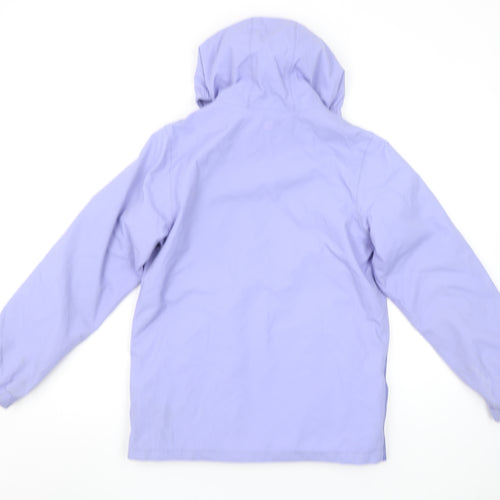 Mountain Warehouse Boys Purple Hooded Rain Coat Jacket 11-12 Years Waterproof