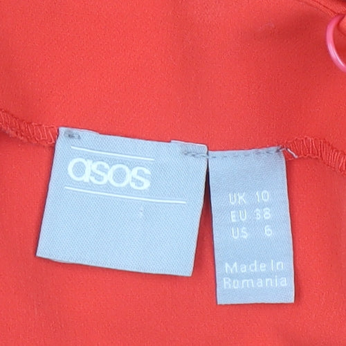 ASOS Women’s Red V-Neck Belted Sleeveless Jumpsuit Size 10