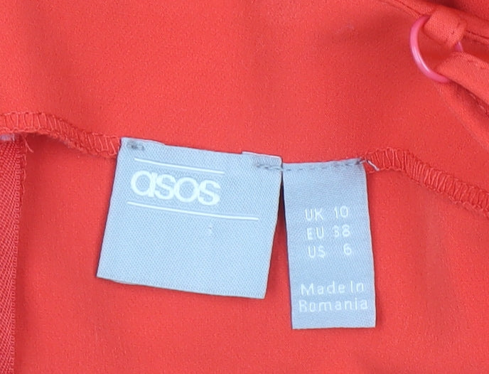 ASOS Women’s Red V-Neck Belted Sleeveless Jumpsuit Size 10