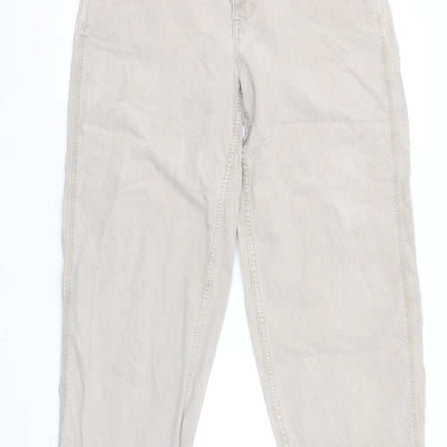 ASOS DESIGN Women's Beige Straight Leg Jeans Size 12 Cotton