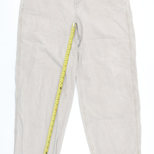 ASOS DESIGN Women's Beige Straight Leg Jeans Size 12 Cotton