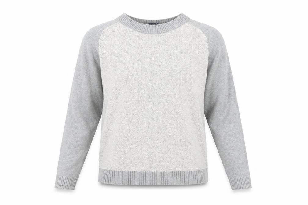Front view of Gap women’s grey cotton crew neck regular fit jumper, size S