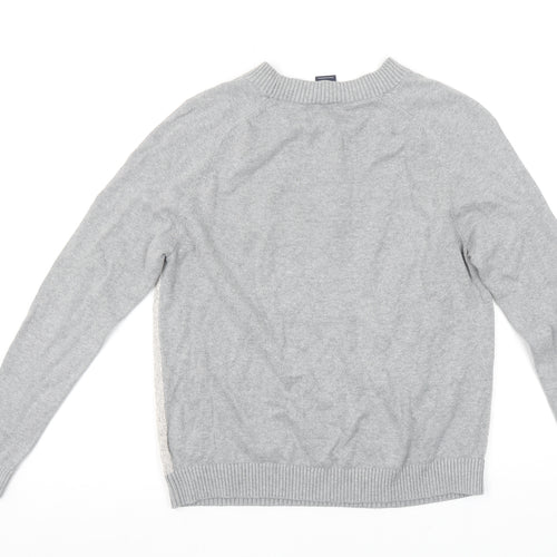 GAP Womens Grey Cotton Crew Neck Regular Fit Jumper Size S