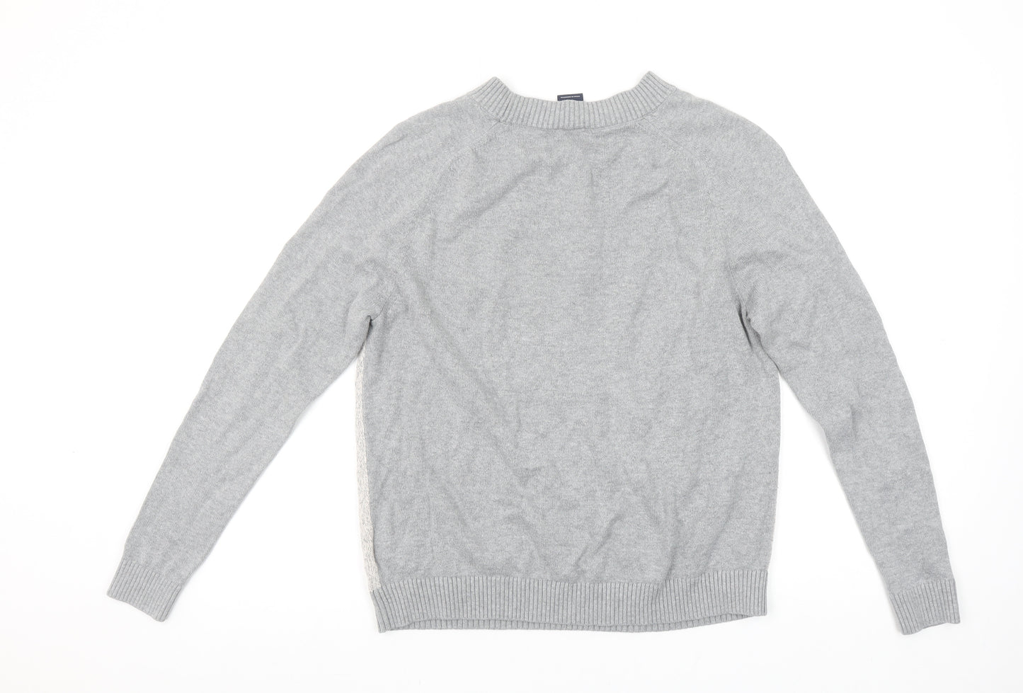 GAP Womens Grey Cotton Crew Neck Regular Fit Jumper Size S