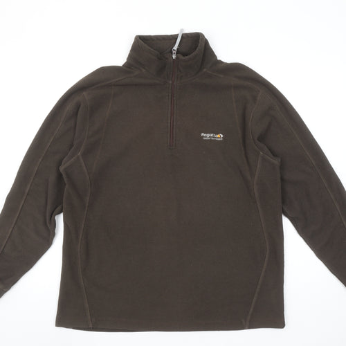 Regatta Mens Brown XL Fleece Pullover Sweatshirt Outdoor Zip Neck