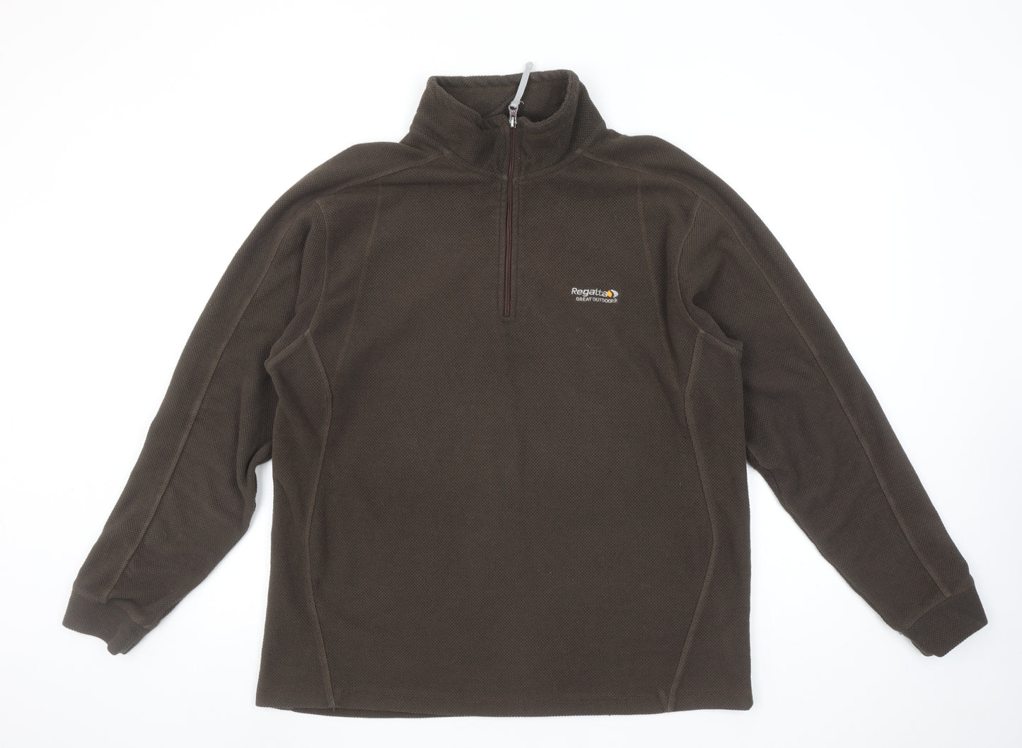 Regatta Mens Brown XL Fleece Pullover Sweatshirt Outdoor Zip Neck