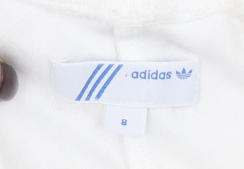 Adidas Women's White Track Pants Size 8 Elastic Waist Joggers