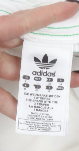 Adidas Women's White Track Pants Size 8 Elastic Waist Joggers