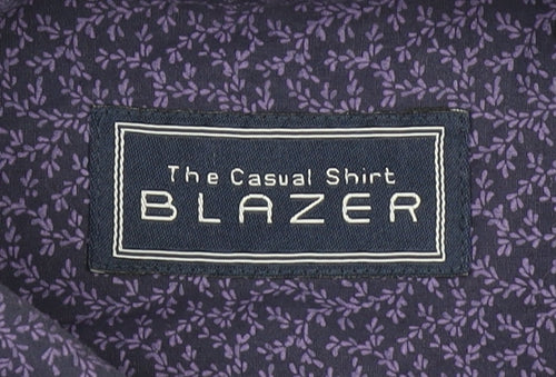Blazer Men's Purple Floral Cotton Long Sleeve Casual Shirt M