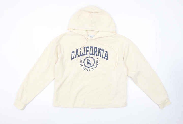 ONLY LIFE Women's Beige California LA Print Pullover Hoodie Size S