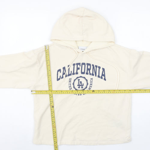 ONLY LIFE Women's Beige California LA Print Pullover Hoodie Size S