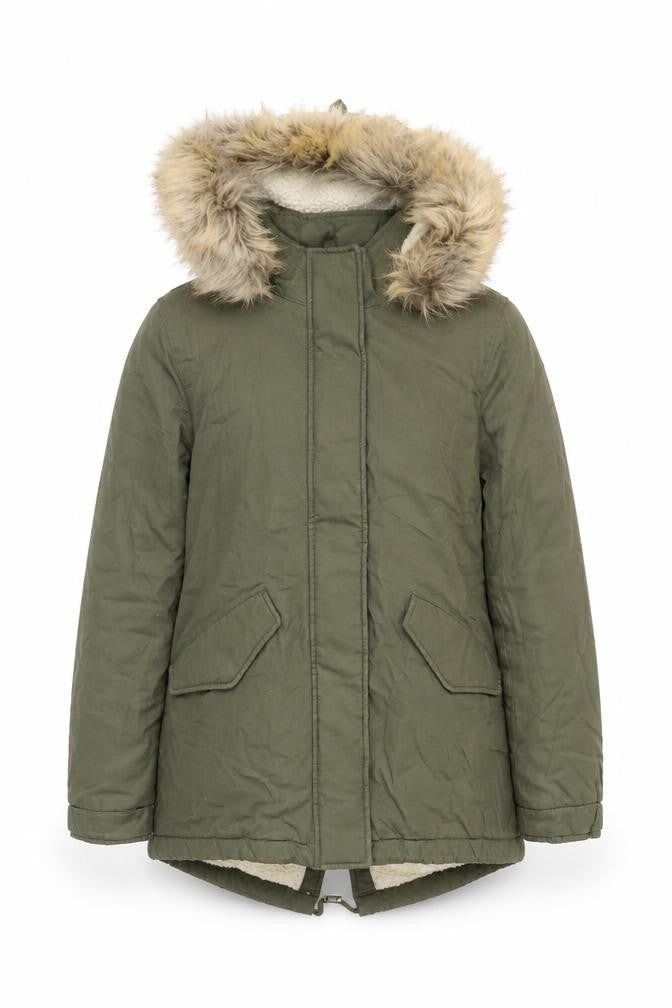 Marks and Spencer Women’s Green Faux Fur Hooded Parka Coat Size S