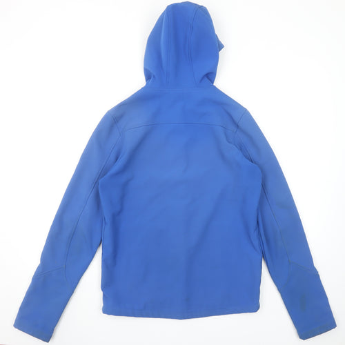 Mountain Warehouse Boys Blue Hooded Soft Shell Jacket 13 Years Water Resistant