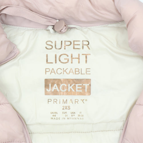Primark Womens Pink 2XS Lightweight Quilted Puffer Jacket