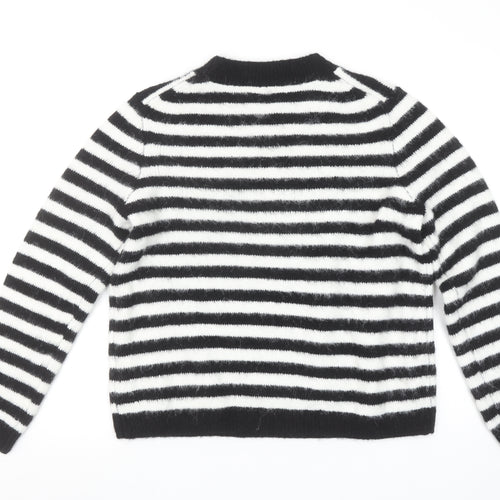 Primark Women Black & White Striped Paris Crew Neck Pullover Jumper Size M