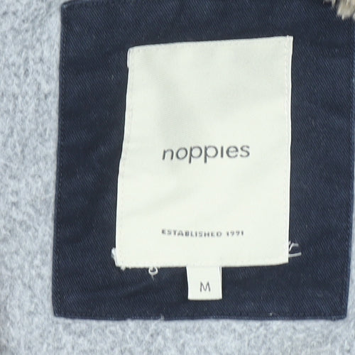 Noppies Women Blue Faux Fur Hooded Parka Coat Size M