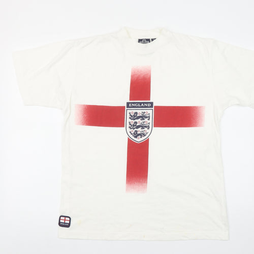 Admiral Men's White England Graphic Cotton T-Shirt Size S
