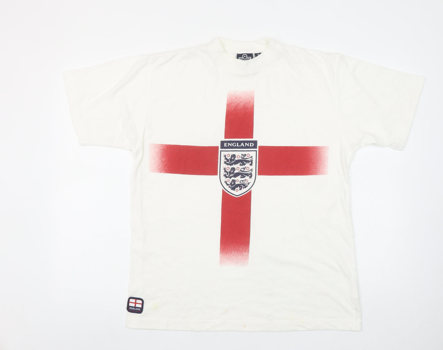 Admiral Men's White England Graphic Cotton T-Shirt Size S