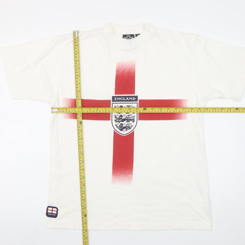 Admiral Men's White England Graphic Cotton T-Shirt Size S