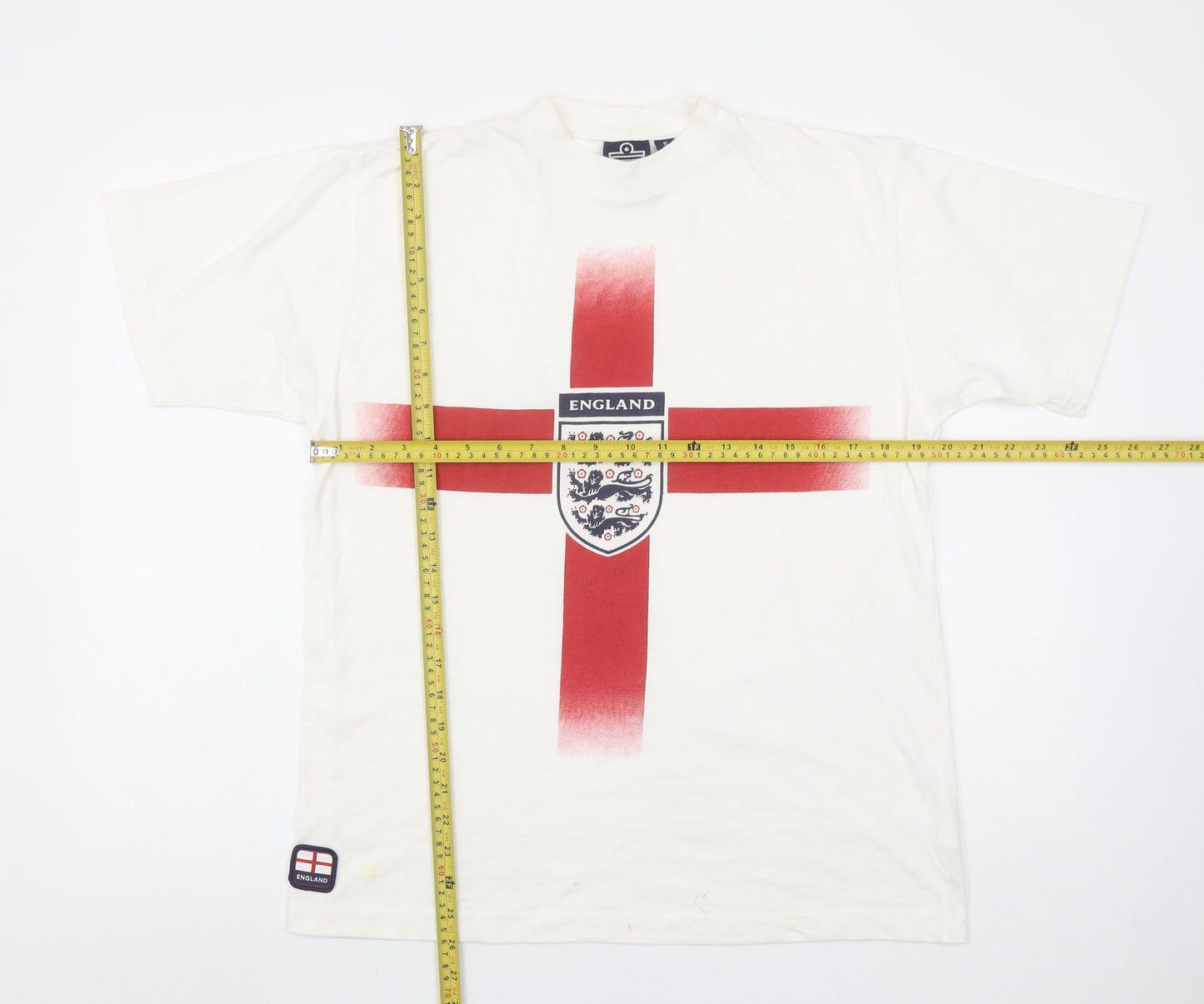 Admiral Men's White England Graphic Cotton T-Shirt Size S