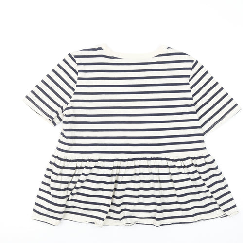 Zara Women Multicoloured Striped Relaxed Cotton Tunic T-Shirt S