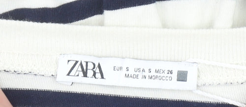 Zara Women Multicoloured Striped Relaxed Cotton Tunic T-Shirt S